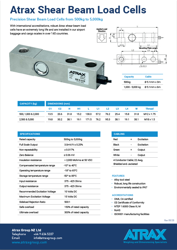 Load Cells Accurate Weighing Cargo Scales Atrax Group 1388